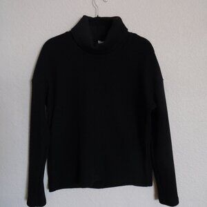 Columbia Black Waffle Knit Cowl Neck Pullover